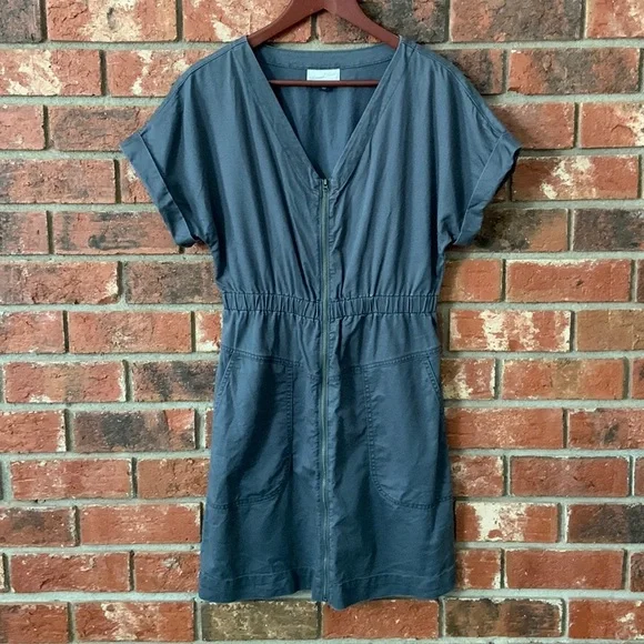 Universal Thread Gray Canvas Zipper Mini Dress - Picture 1 of 6